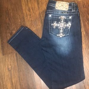 Cross embellished Miss Me jeans